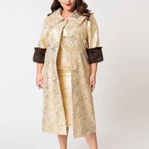 Gold and brown coat